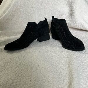 Vince Camuto Black Perforated Ankle Boots